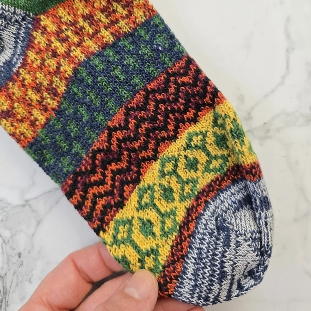 Bohemian | Granola orange yellow maximalist print Gorpcore tube socks - Picture 4 of 7